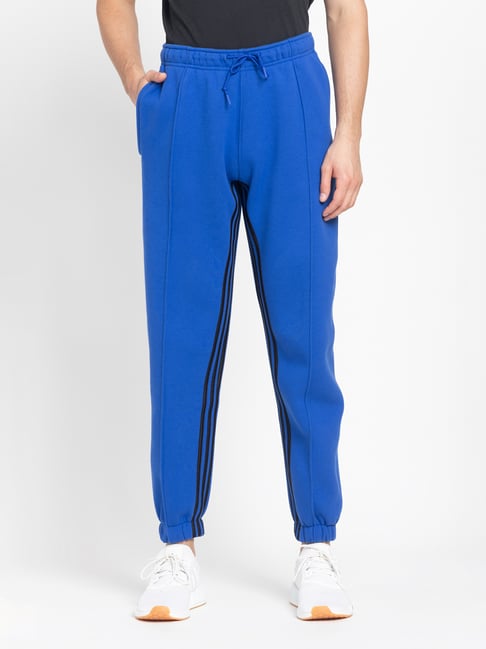 Adidas Originals Essentials Blue Regular Fit Striped Joggers-picture-29
