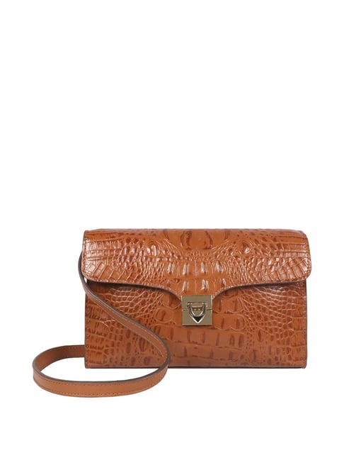 Buy Hidesign EI Flourish 03 Tan Leather Solid Sling Handbag Online At Best  Price @ Tata CLiQ