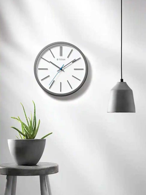 Buy Titan W0002PA01 Grey Plastic Wall Clock at Best Price Tata CLiQ