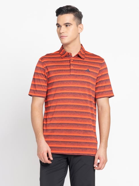 adidas Collegiate Navy & Bright Red Regular Fit Striped Sports Polo T-Shirt-picture-20