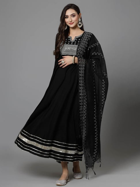 Black anarkali hot sale kurti online