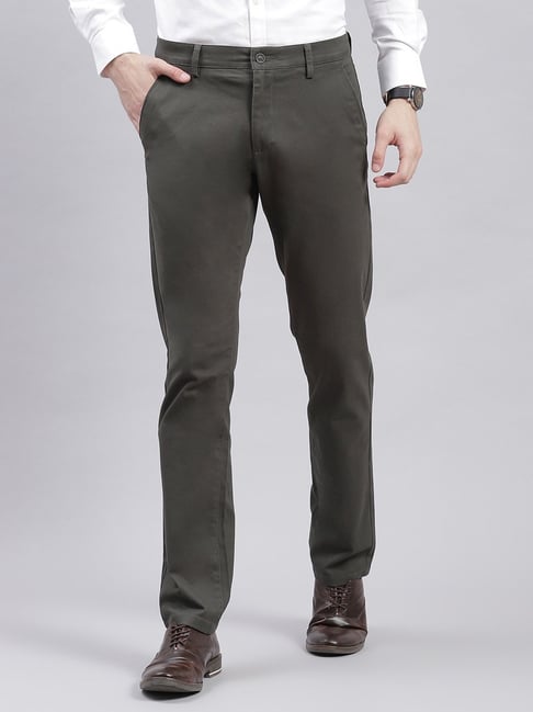 Buy Steel Grey Trousers & Pants for Men by MONTE CARLO Online | Ajio.com