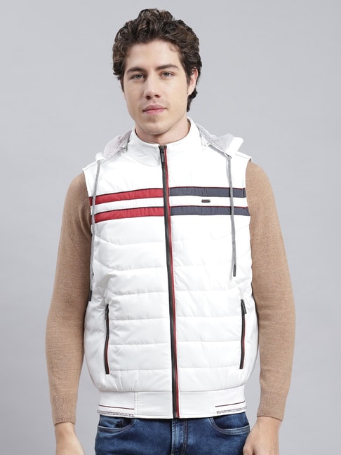 Buy Monte Carlo White Regular Fit Hooded Jackets for Mens Online @ Tata CLiQ