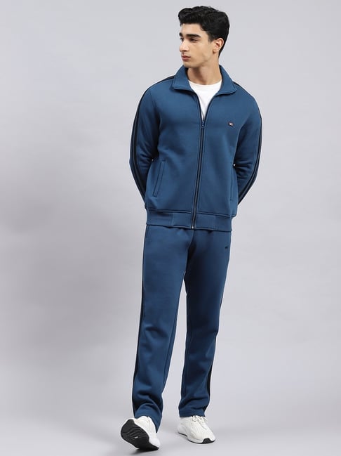 Buy Monte Carlo Teal Blue Cotton Regular Fit Tracksuits for Mens