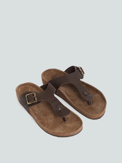 Classic leather thong sandals in brown - Tory Burch | Mytheresa