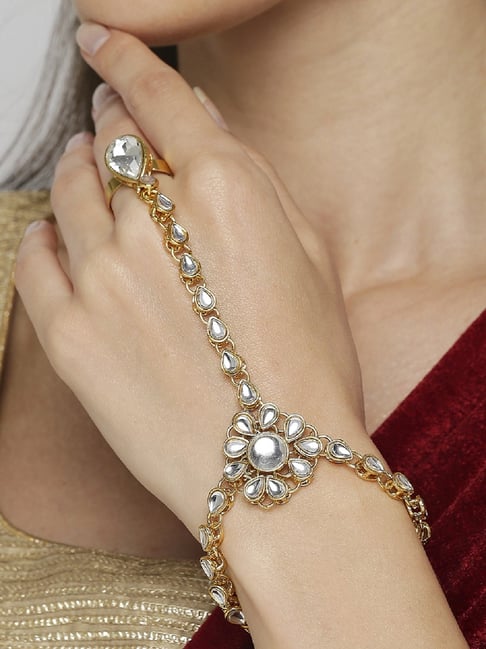 Retailer of 925 sterling silver 2in 1 ring cum bracelet for ladies |  Jewelxy - 232818