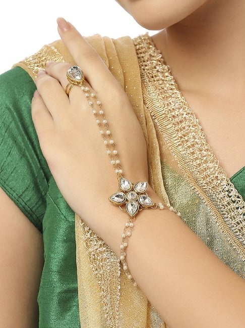 Buy Gold-Toned & Blue Bracelets & Bangles for Women by The Pari Online |  Ajio.com