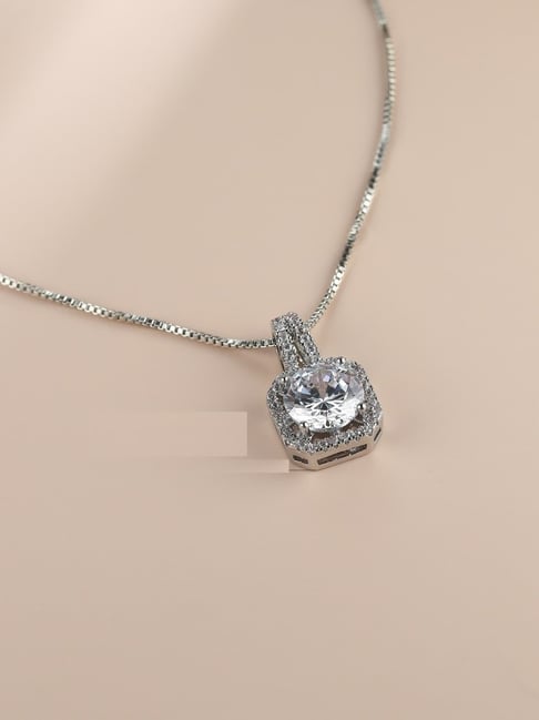 Diamond Necklace 1/2 ct tw Princess-cut/Round 10K White Gold - Walmart.com