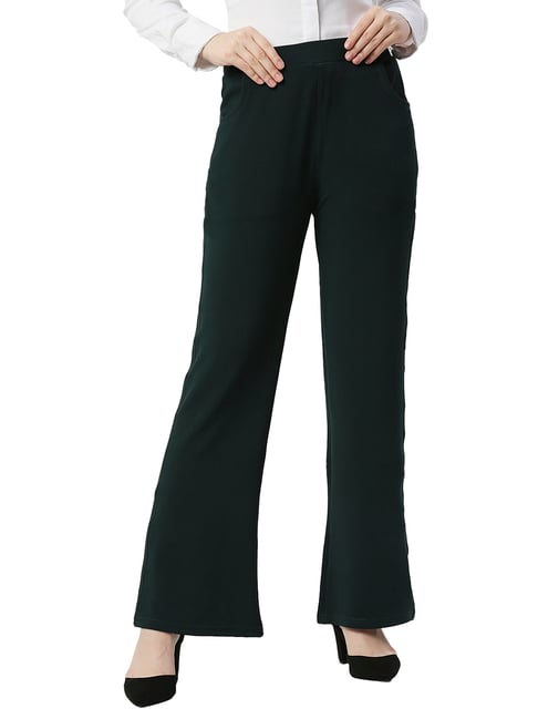 Women's Slim Fit Cotton Lycra Casual Trousers | Stretchable Pants Ankle  Length Boot-Cut Pants