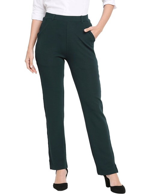 Buy Arrow New York Dark Green Slim Fit Formal Trousers - Trousers for Men  1285013 | Myntra
