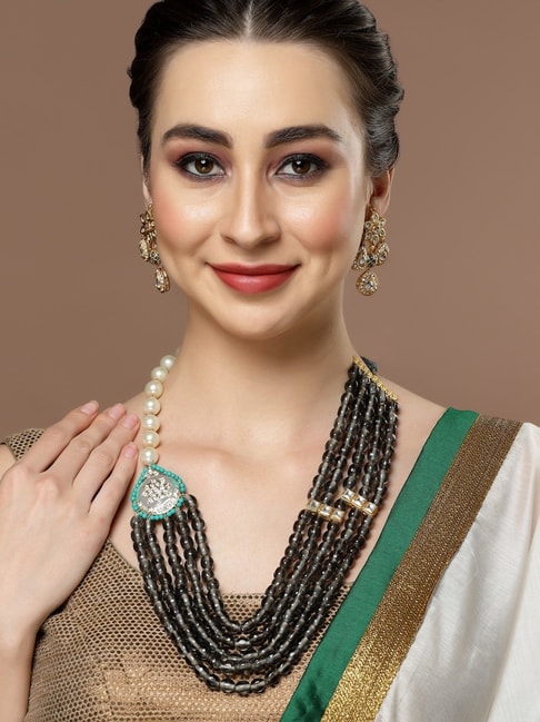 Kavita ad 3 layer necklace green – Sajana by Shagun