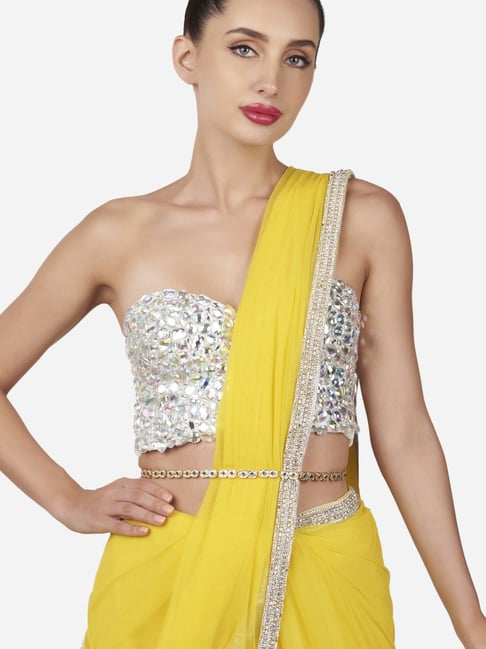 Zaveri Pearls Green Dazzling Kundan Embellished Sleek Bridal Kamarbandh-ZPFK16128-picture-25