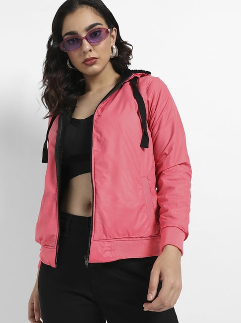 Campus Sutra Pink Regular Fit Jacket-picture-14
