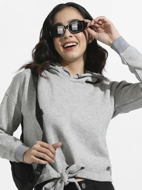 Campus Sutra Grey Cotton Striped Sweatshirt-picture-36