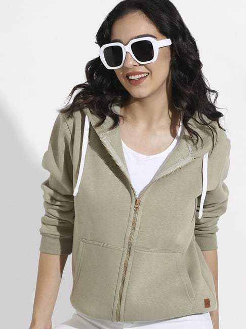 Campus Sutra Green Cotton Sweatshirt-picture-25