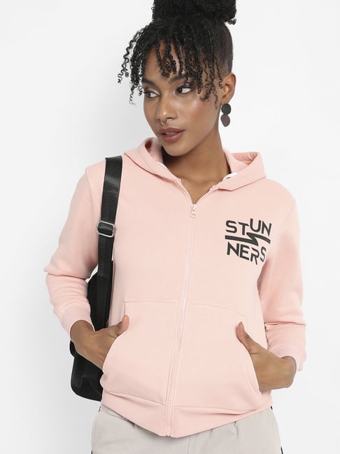 Campus Sutra Pink Cotton Printed Sweatshirt-picture-46