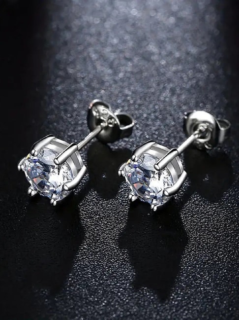 Infinity Stud Earrings in Sterling Silver with Diamonds, 6.8mm | David  Yurman