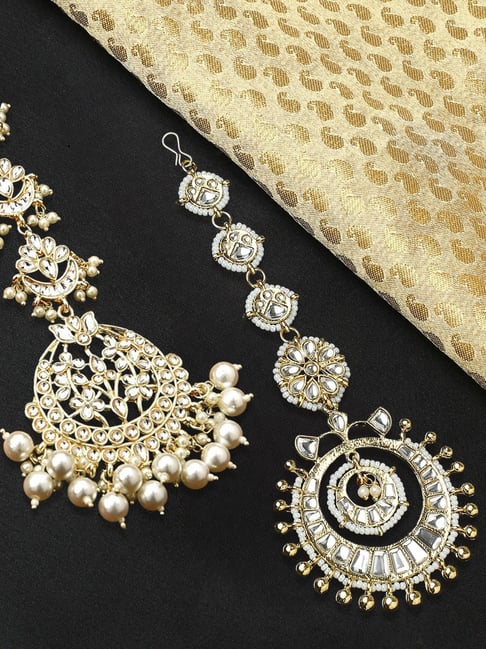 Kundan Tikka Earrings Set For Ladies Buy Online – Gehna Shop