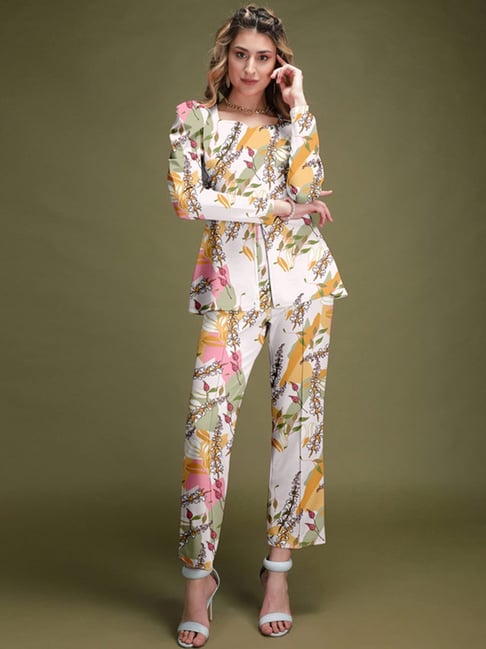 Female Multicolor Floral Printed Full Co Ords Set