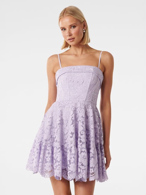 Lilac fit and flare dress best sale