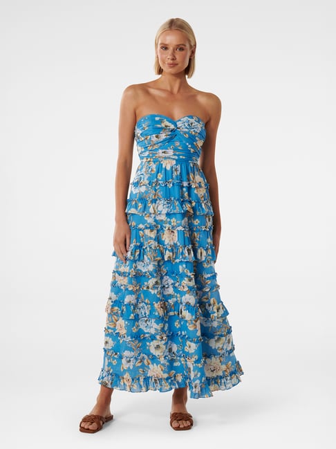 Forever New Floreto Strapless Ruffle Maxi Dress