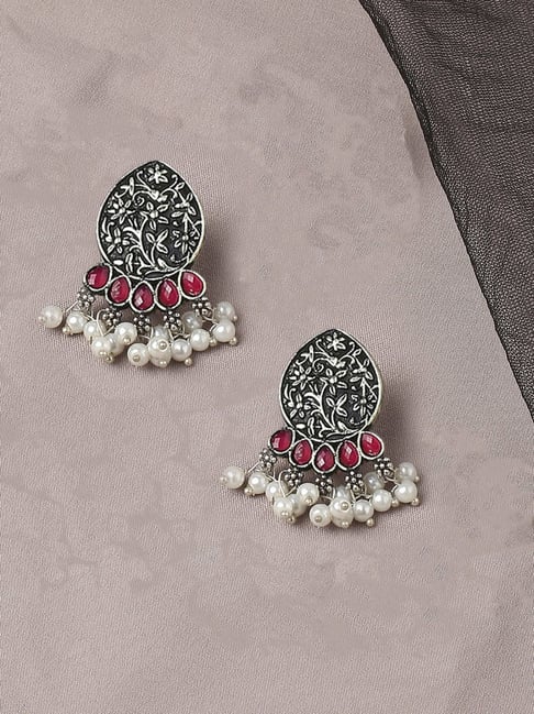 Buy online Oxidized Sterling Silver Goddess Laxmi Embossed Earrings from  Precious Jewellery for Women by Silvermerc Designs for ₹6200 at 0% off |  2024 Limeroad.com