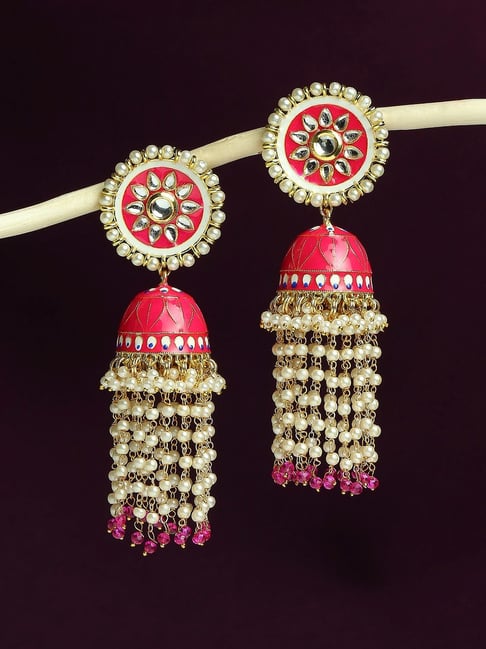 Buy Light Pink Earring , Long Light Pink Rose Earrings , Big Large Baby Pink  Earring , Pink Floral Earrings , Pink Flower Earrings , Gold Tone Online in  India - Etsy