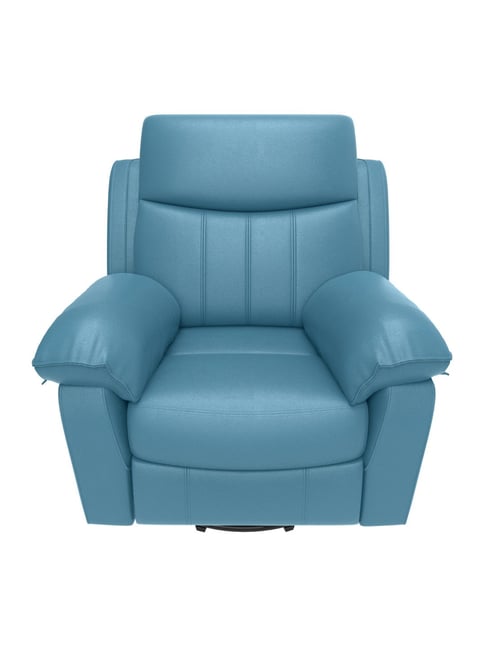 Godrej Interio Alantra Blue Wood Seater Recliner Sofa
