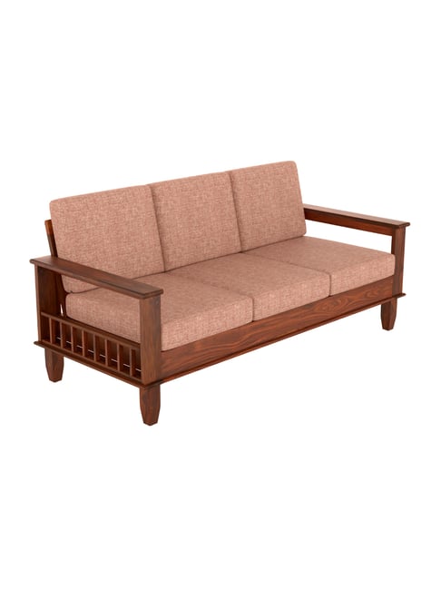 Godrej Interio Doyen Orange Fabric 3 Seater Sofa