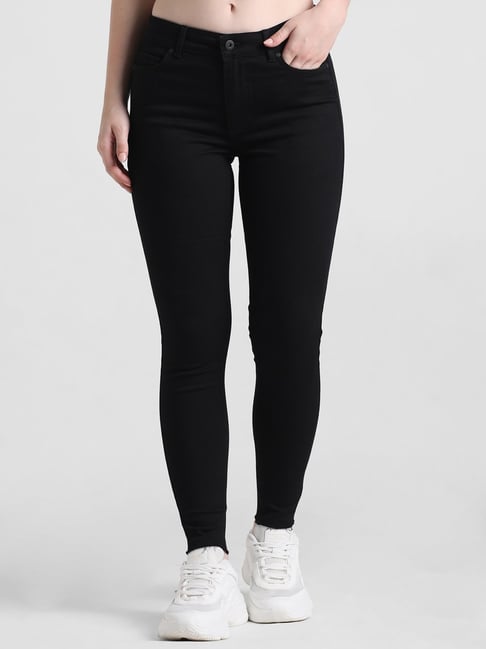 Only Black Cotton Skinny Fit Mid Rise Jeans-picture-41