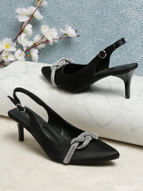 Buy online Women Black Slip On Kitten Heel Pumps from heels for Women by  Dollphin for ₹999 at 66% off | 2024 Limeroad.com