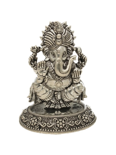 Sri Jagdamba Pearls 800 Silver Lord Ganesh Ji Divine Idol - 27 gm