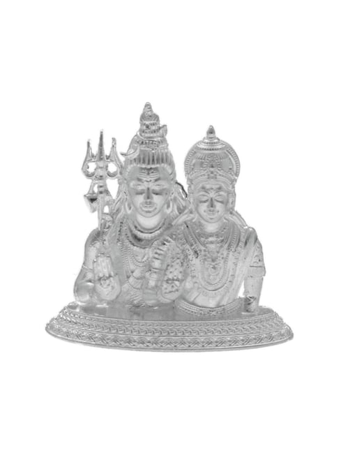 Sri Jagdamba Pearls 800 Silver Shiv Parvathi Divine Idol - 12 gm-picture-48