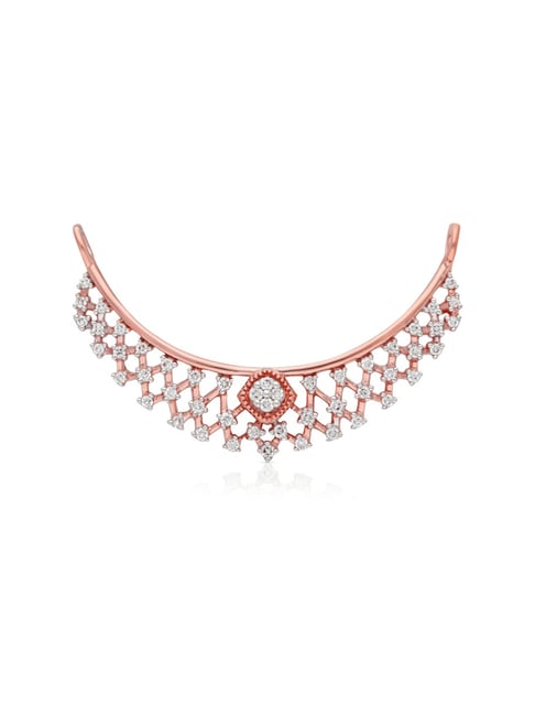 Malabar Gold and Diamonds 18k Rose Gold Tanmanyas Diamond Pendant without  Chain for Women