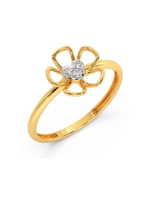 Floral 14k Gold And Diamond Ring - Lagu Bandhu