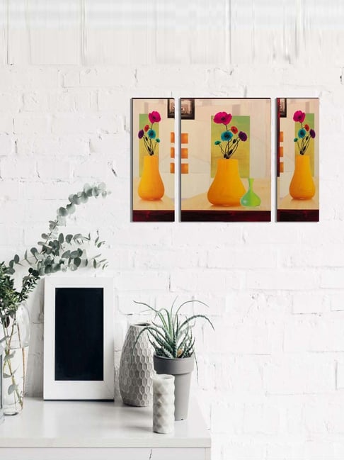 eCraftIndia 6MM MDF Set of 3 Botanical Floral Satin Matt Texture UV Art Painting-picture-31