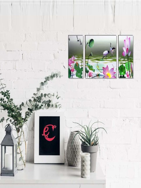 eCraftIndia 6MM MDF Set of 3 Botanical Floral Satin Matt Texture UV Art Painting-picture-30