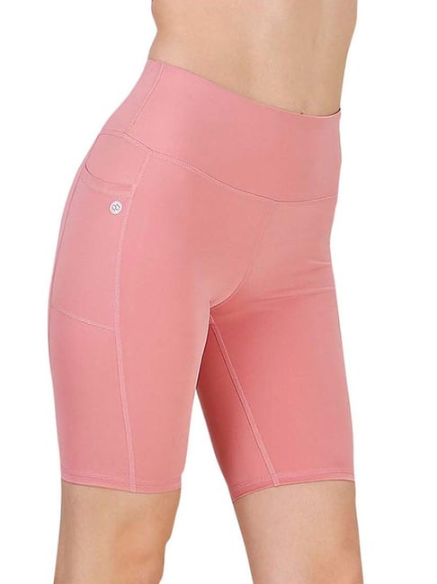 Soie Pink High Rise Sports Shorts