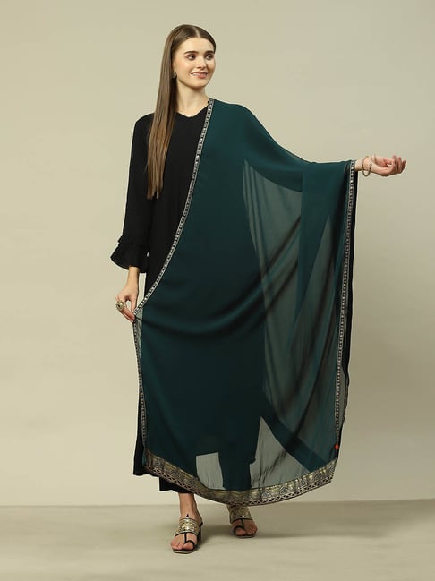 Rangriti Green Printed Dupatta