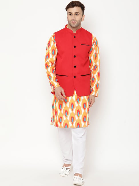 Buy online Orange Kurta Pyjama Set With Nehru Jacket from Clothing for Men  by Namaskar for ₹2560 at 60% off | 2024 Limeroad.com