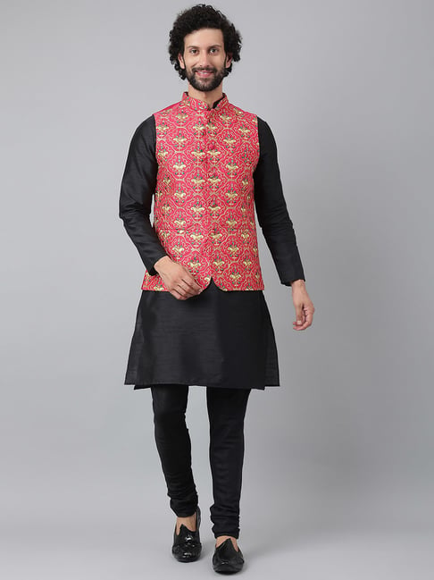 Buy Blue Silk Hand Embroidered Stars Nehru Jacket And Kurta Set For Men by  Ankita Lath Online at Aza Fashions.