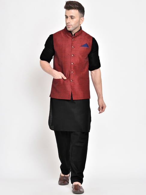 Buy Black Pathani Suit for men Online from Indian Designers 2024