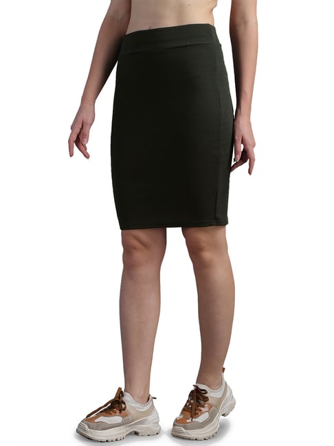 Dark green pencil skirt best sale