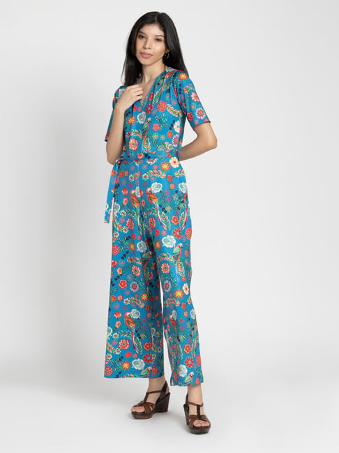 By Anthropologie Sleeveless Cutout Printed Jumpsuit | Anthropologie