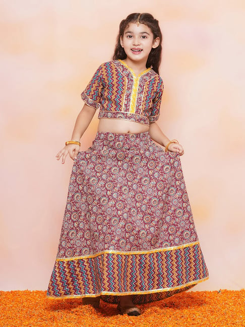 AJ Dezines Kids Multicolor Printed Lehenga with Choli