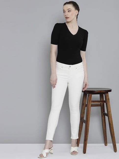 Levi's 711 white best sale