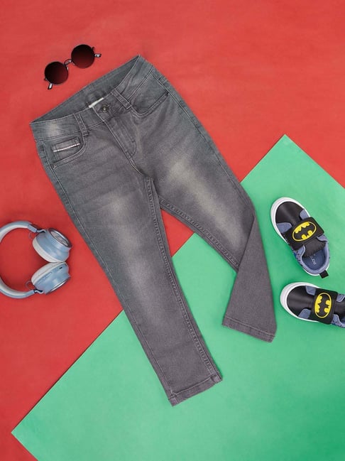 Pantaloons Junior Grey Cotton Regular Fit Jeans