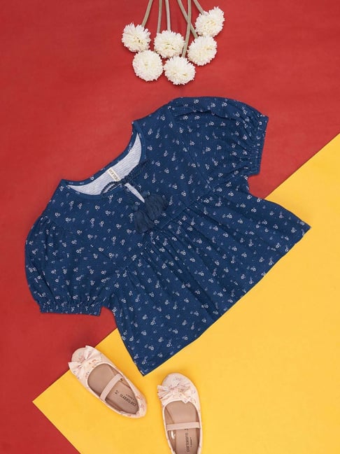 Pantaloons Junior Teal Blue Cotton Printed Top-picture-19