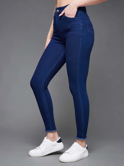 Miss Chase Blue Skinny Fit High Rise Jeans