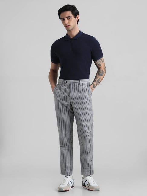 Jack & Jones Navy Regular Fit Textured Cotton Polo T-Shirt